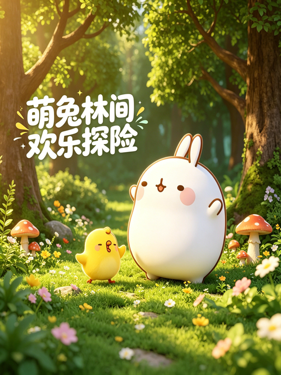 萌兔林间欢乐探险